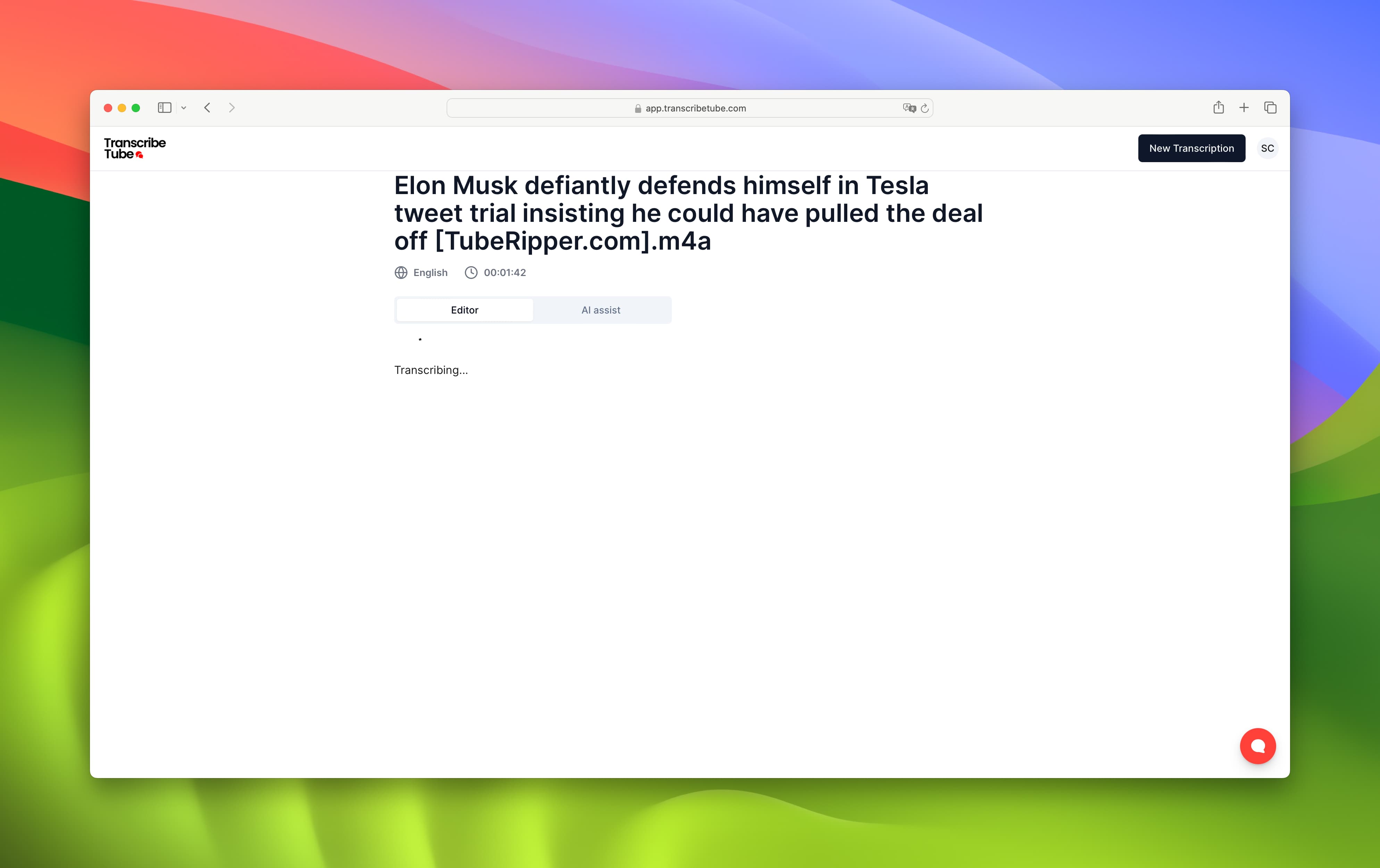 start het transcriptieproces