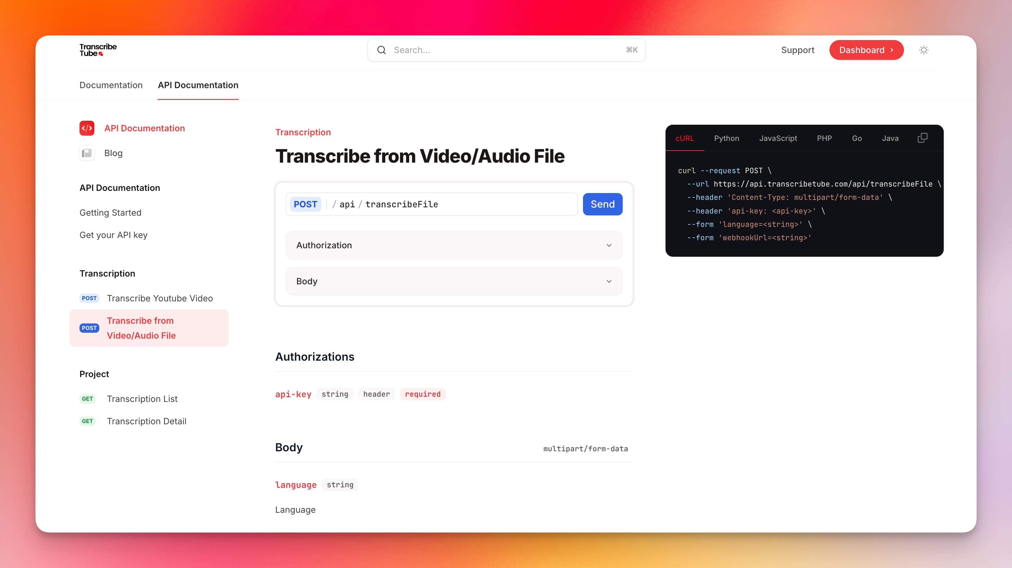 transcribetubeapidocs